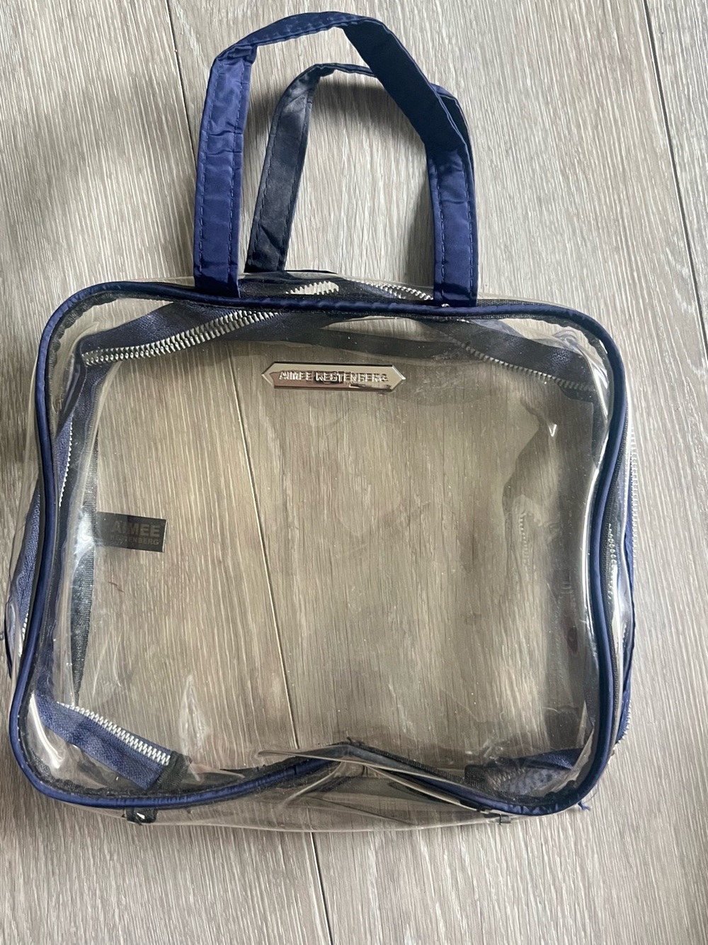 Aimee Kestenberg Clear Navy Trim Travel Tote